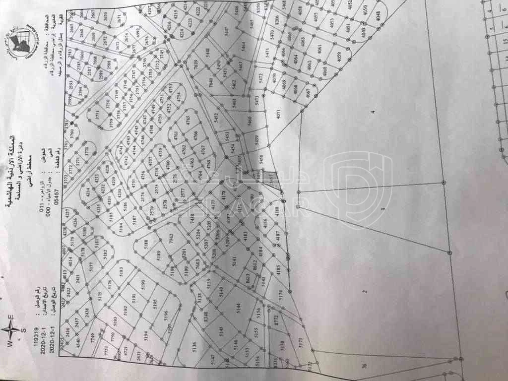 أرض في الزرقاء حي الجبر طريق بيرين - 23,000 دأ - صورة 1