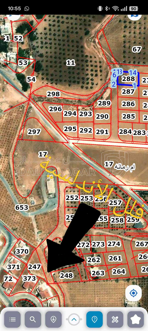 أرض في أرض للبيع في منطقة أم رمانة،خلف فلل الأندلسية - 62,000 دأ - صورة 1