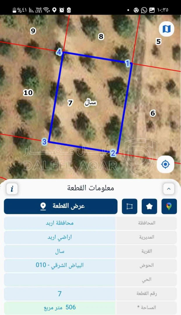 أرض في ارض للبيع في محافظة إربد قرية سال  - 17,710 دأ - صورة 1