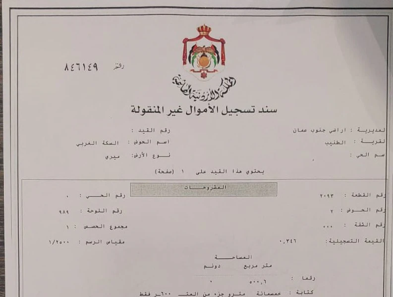 أرض في الطنيب قطعتين متلاصقات مساحة دونم - 55,000 دأ - صورة 1