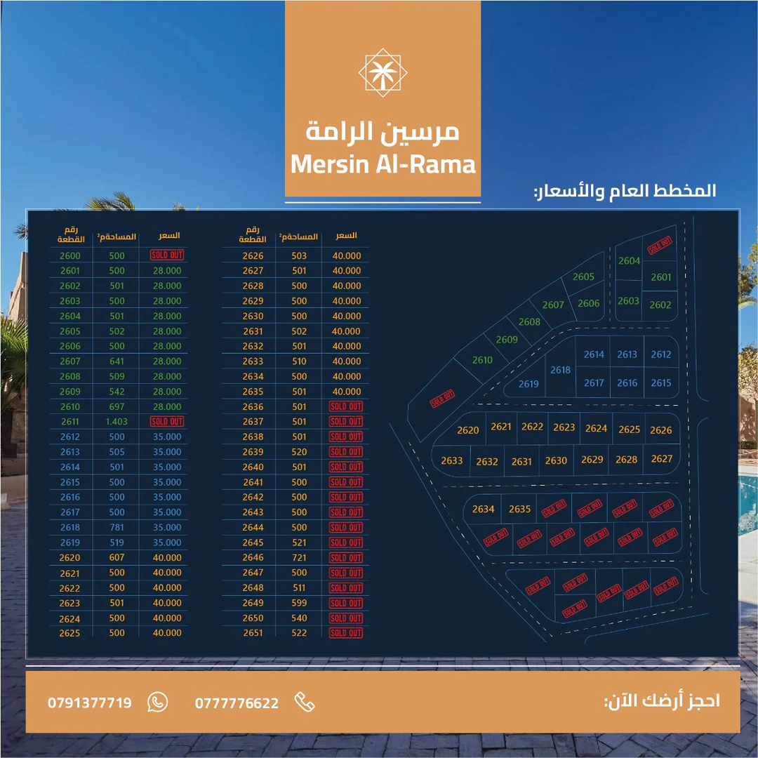 أرض في بالقرب من إشارات الرامه - 40,000 دأ - صورة 1