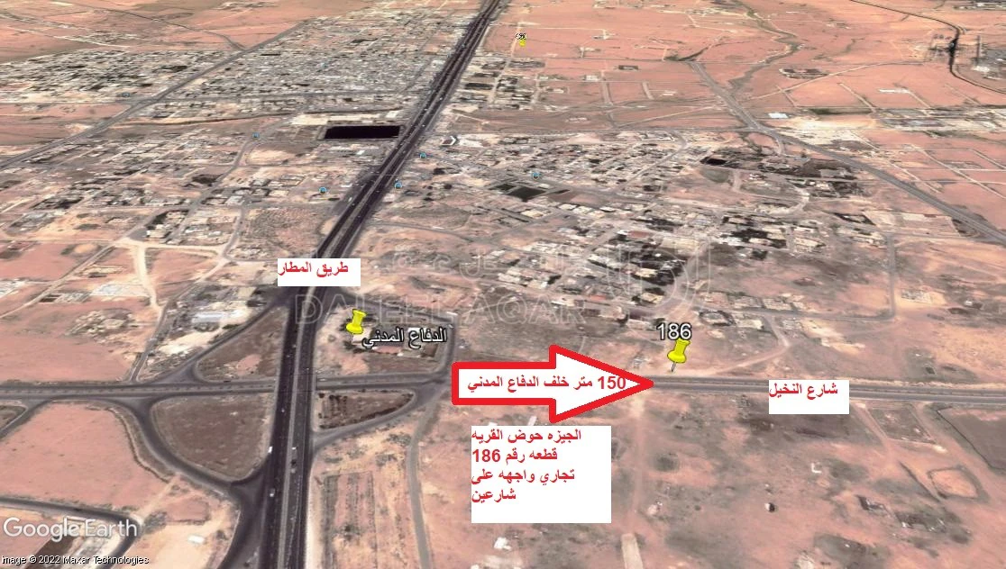 أرض في تجاري على شارعين بالجيزه شارع النخيل - 55,000 دأ - صورة 1