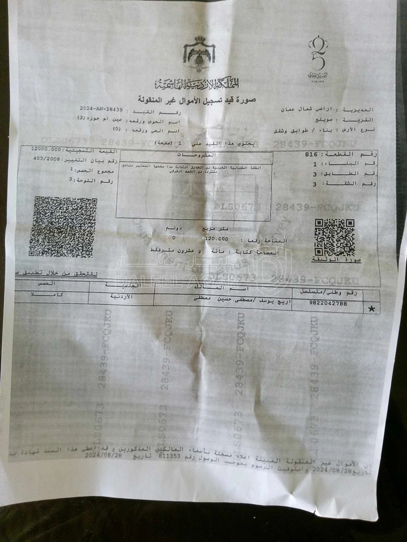 شقة في صويلح قرب دوار الكمالية وقرب مبنى الامانه - 43,000 دأ - صورة 1