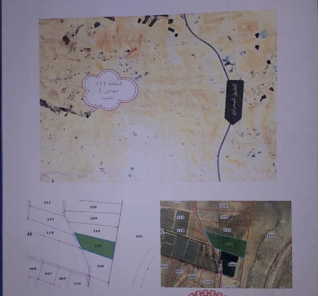 أرض في جنوب عمان زينب غرب الطريق الصحراوي  - 50,000 دأ - صورة 1