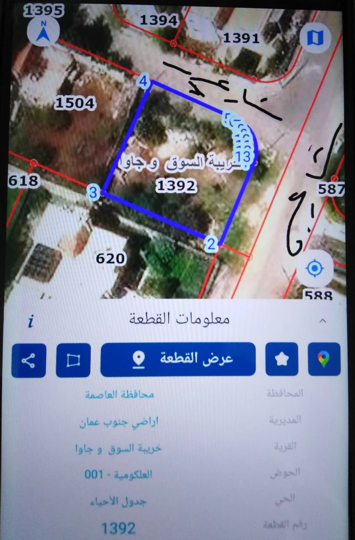 أرض في جنوب عمان شارع المسجد الأموي/ منتزة يعقوب السلطي - 100,000 دأ - صورة 1