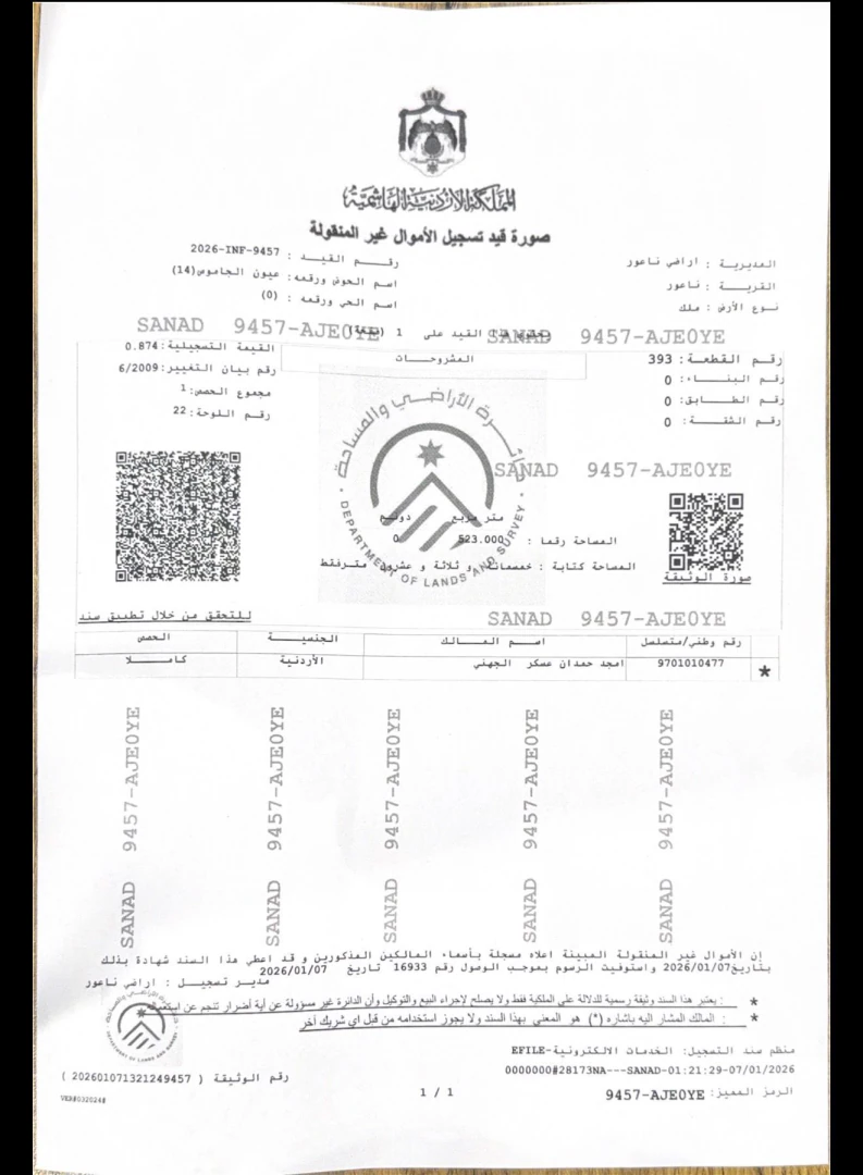 أرض في مرج الحمام شارع الامير محمد اخر دخلة الشجر - 95,000 دأ - صورة 1