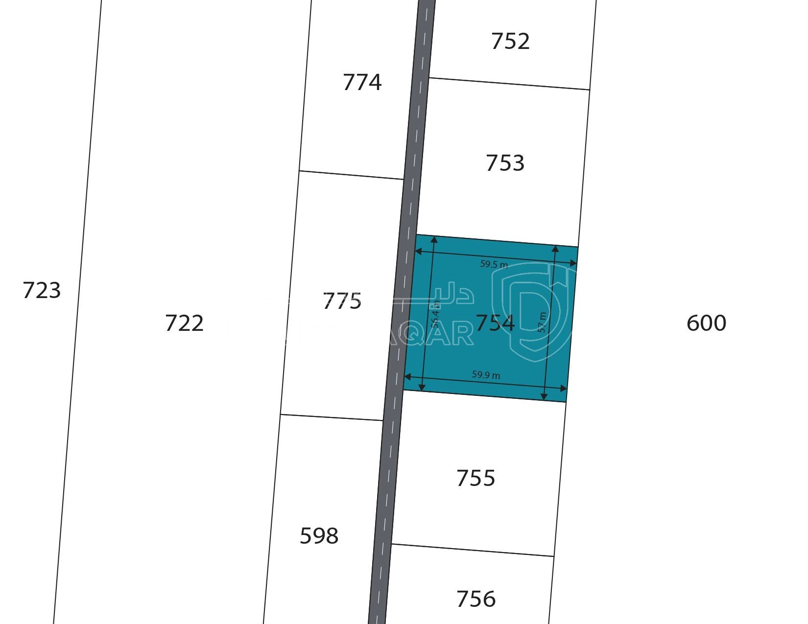 أرض في المديسيسات، حوض الجناب الاقرب للمدينة الجديدة - 45,000 دأ - صورة 1