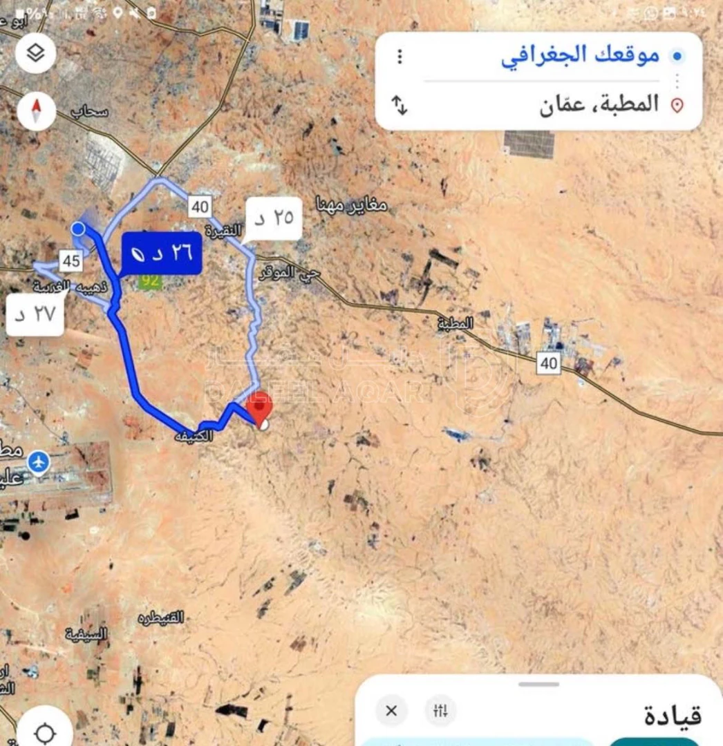 أرض في اراضي الموقر المطبة كاش او اقساط  - 22,000 دأ - صورة 1
