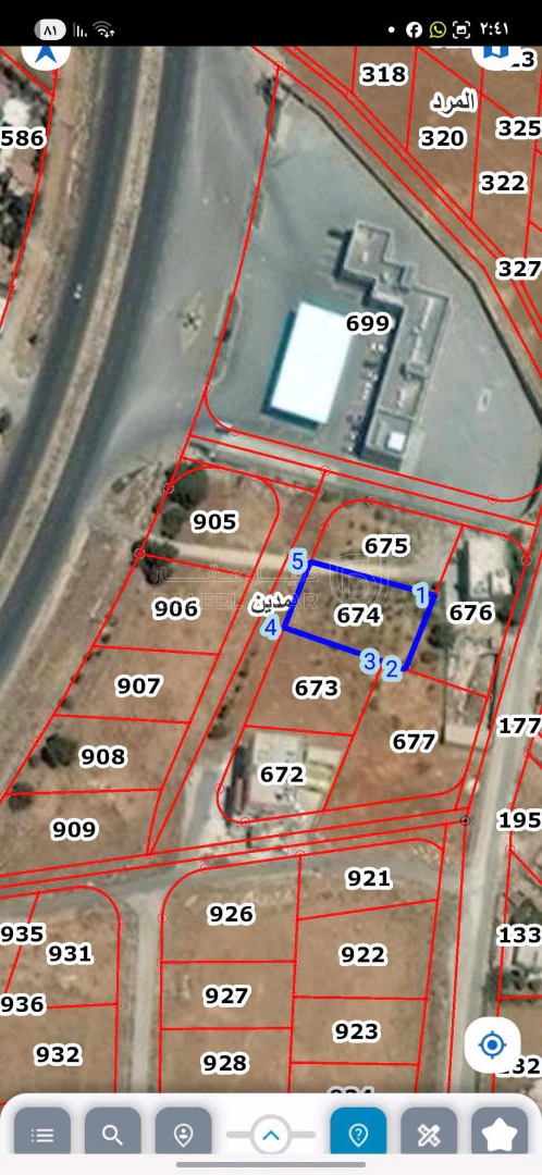 أرض في الكرك مدين بجانب كازية المناصير  - 38,000 دأ - صورة 1