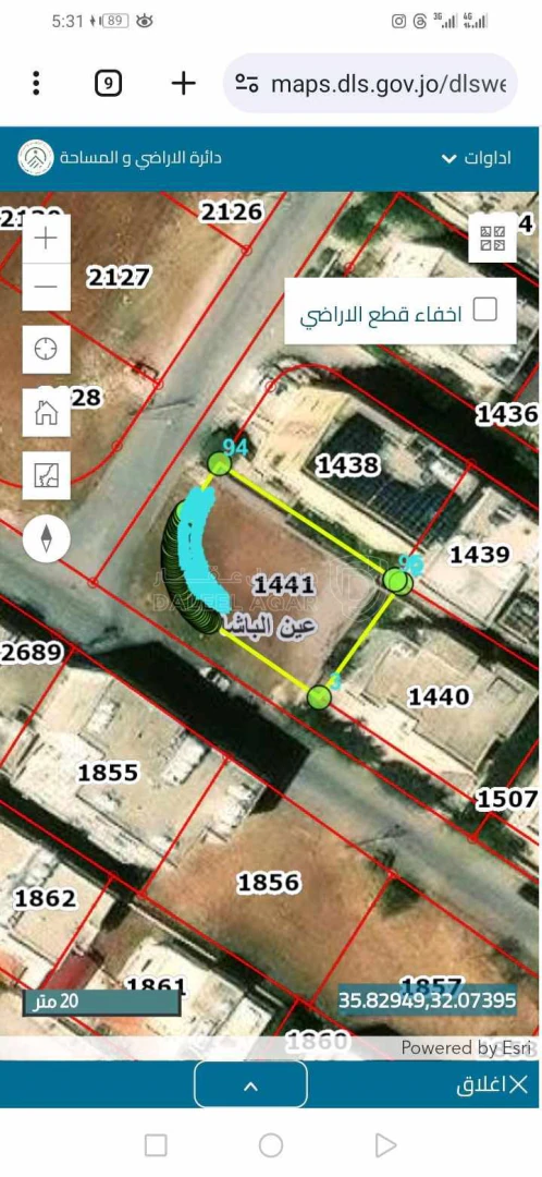 أرض في ٤٥٥ متر قوشان مستقل المضمار قرب قصر الروبي  - 47,000 دأ - صورة 1