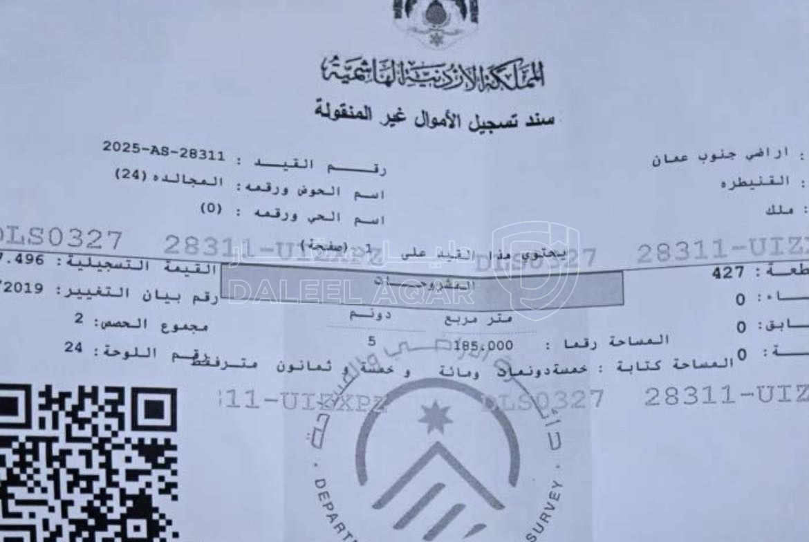 أرض في ارض للبيع القنيطره حوض الجالده - 22,000 دأ - صورة 1