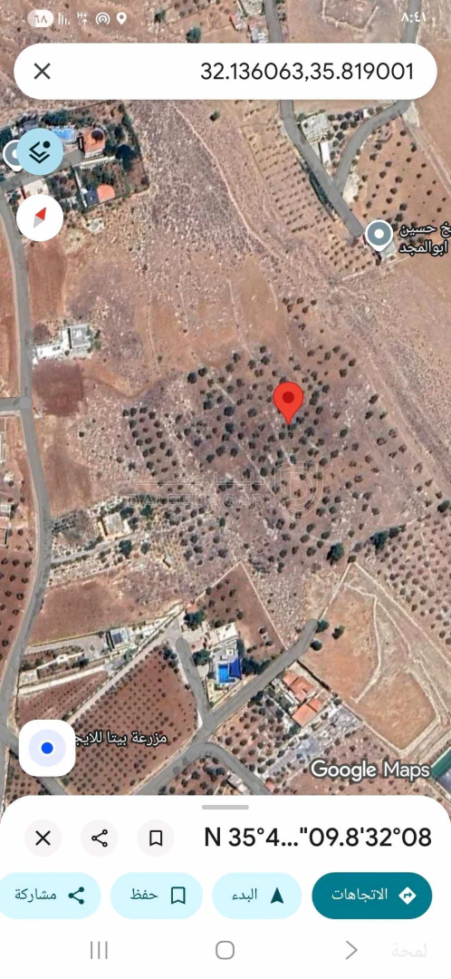 أرض في ارض للبيع في منطقة السليحي شمال عمان مطله على سد ا - 114,000 دأ - صورة 1