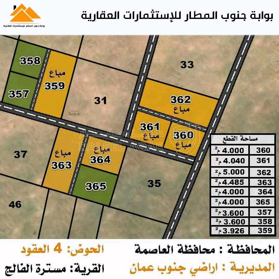أرض في ارض جنوب عمان  - 6,000 دأ - صورة 1