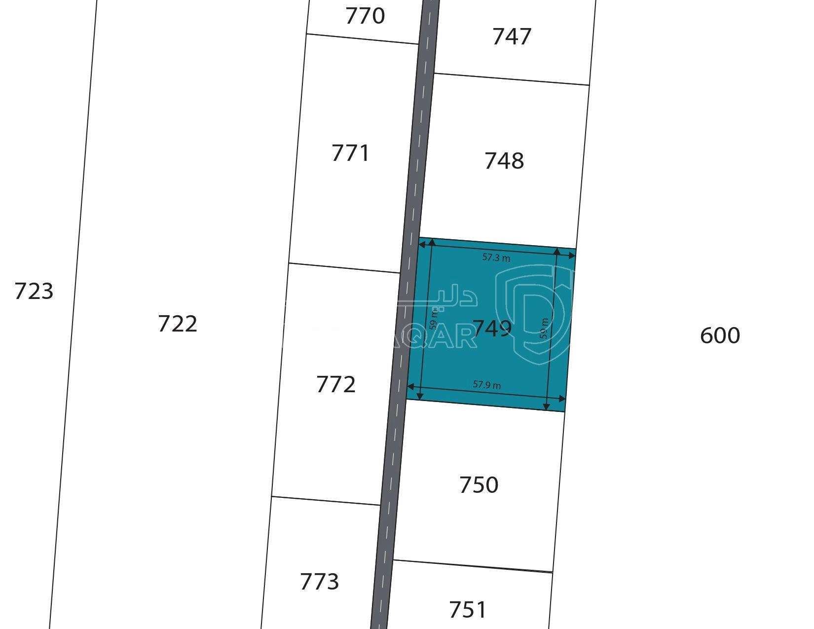 أرض في المديسيسات، حوض الجناب الاقرب للمدينة الجديدة - 45,000 دأ - صورة 1
