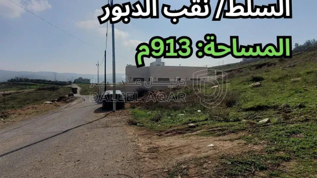 أرض في السلط/ نقب الدبور - قرب مسجد المصطفى - 57,000 دأ - صورة 1