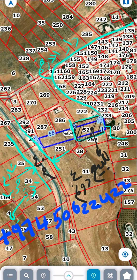 أرض في الزرقاء - جريبا - تبعد ١٠٠م عن شارع جريبا الرئيسي - 140,000 دأ - صورة 1