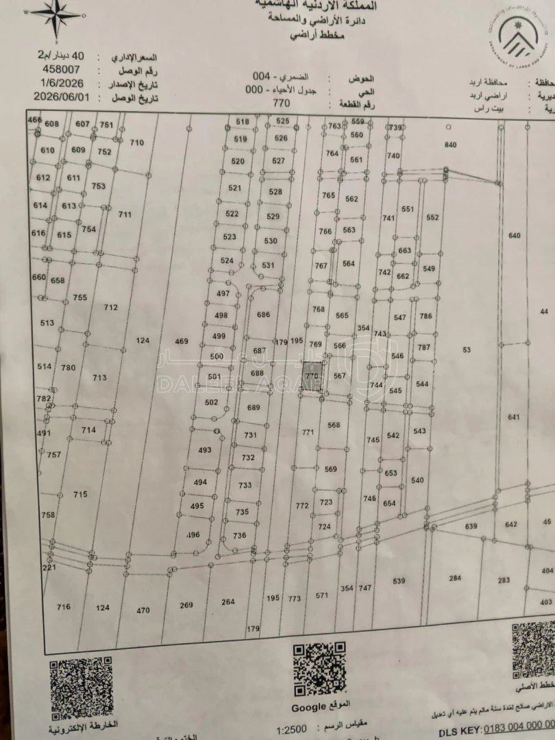 أرض في قطعه أرض سكنيه في موقع مميز في بيت راس محافظه إربد - 23,000 دأ - صورة 1