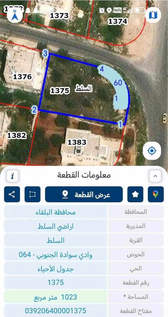 أرض في السلط - سوادا الجنوبي  - 100,000 دأ - صورة 1