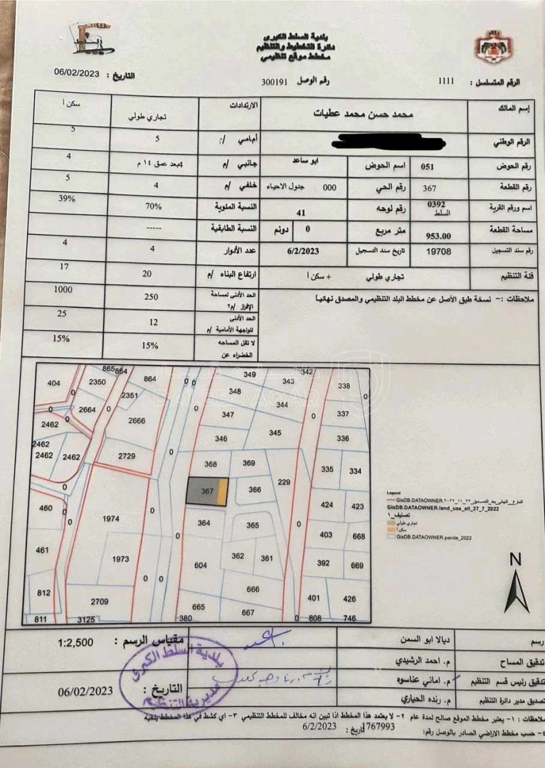 أرض في السلط وادي الشجره مقابل كازيه جوبترول  - 250,000 دأ - صورة 1
