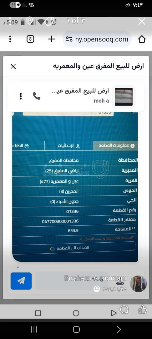 أرض في المفرق عين والمعمريه  - 6,000 دأ - صورة 1