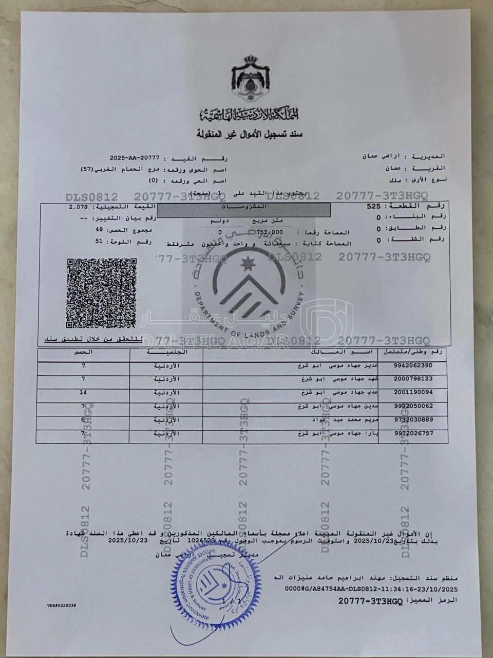 أرض في البنيات اللفتاوية - 235,000 دأ - صورة 1