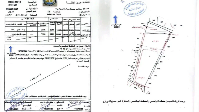 أرض في عين الباشا - 850,000 دأ - صورة 1