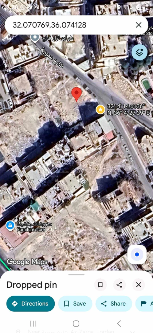 أرض في الزرقاء حي شاكر شارع عموريه - 45,000 دأ - صورة 1