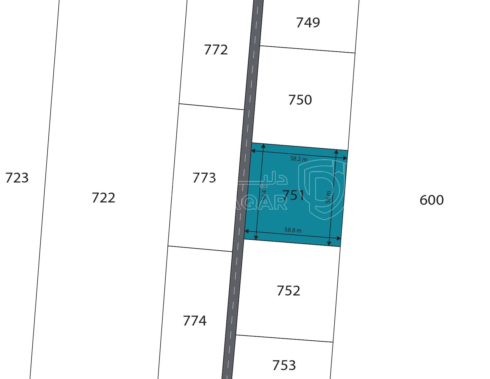 أرض في المديسيسات، حوض الجناب الاقرب للمدينة الجديدة - 45,000 دأ - صورة 1