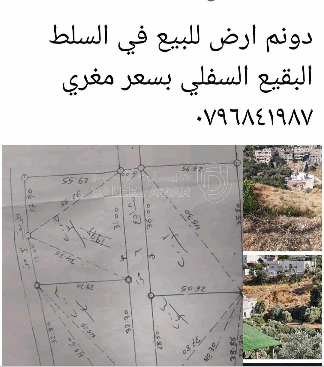 أرض في السلط البقيع السفلي - 27,000 دأ - صورة 1