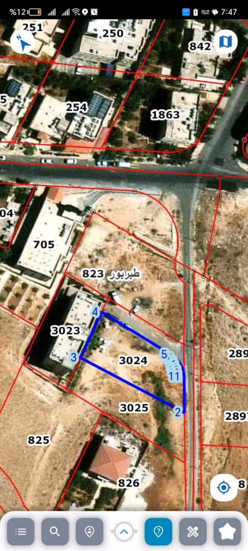 أرض في ابو عليا قرب مسجد بيت نبالا - 83,000 دأ - صورة 1