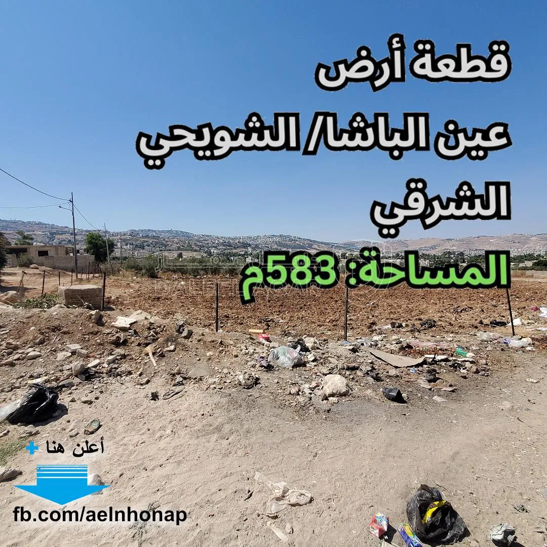 أرض في عين الباشا - قرب الشركة العربية لصناعة الألمنيوم - 52,000 دأ - صورة 1