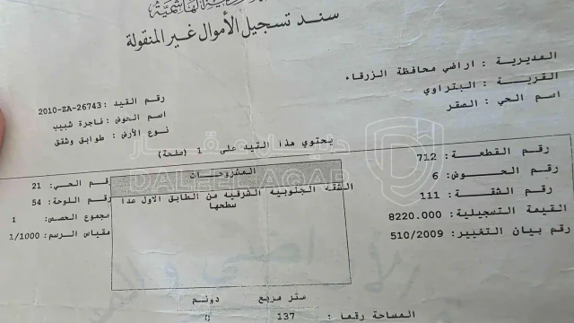 شقة - الزرقاء الجديدة جبل المغير  - 40000 دأ