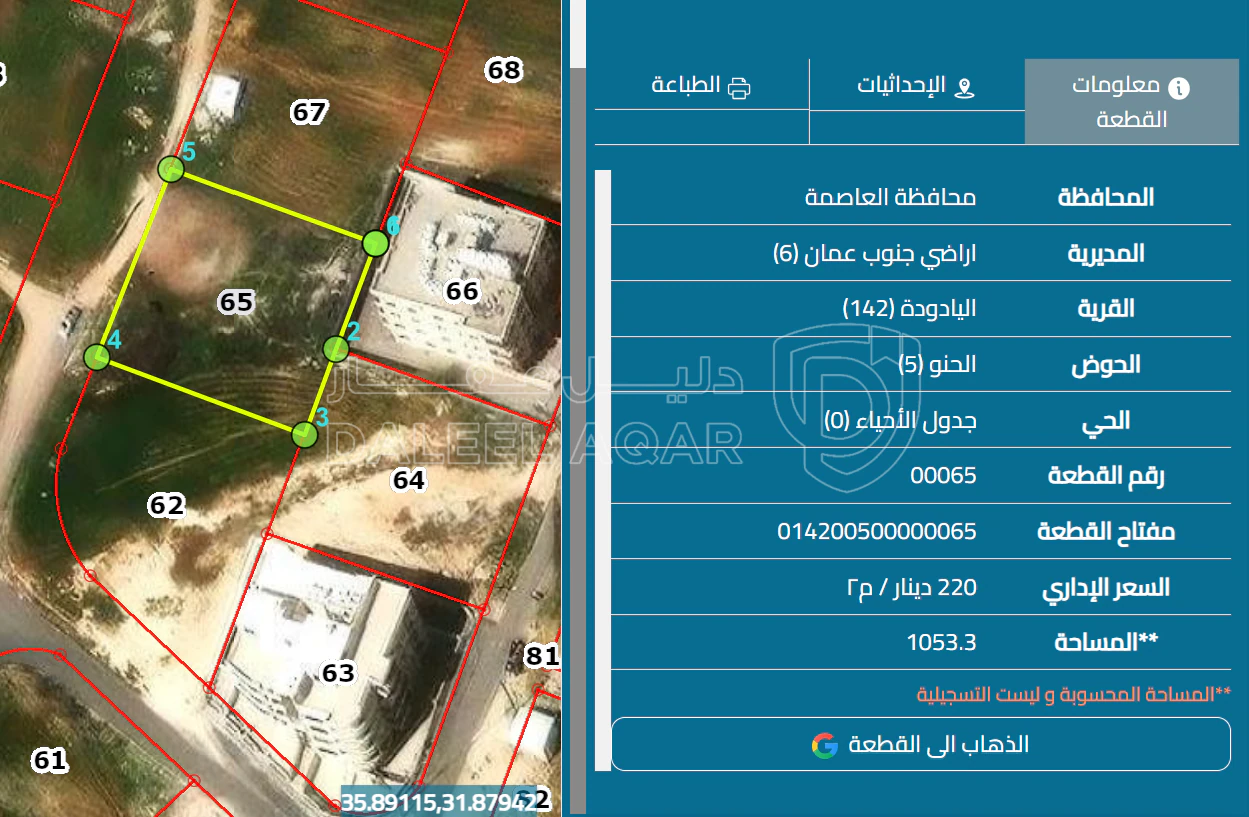 أرض في اليادودة حوض الحنو شارع يحيى بن سعيد - 250,000 دأ - صورة 1