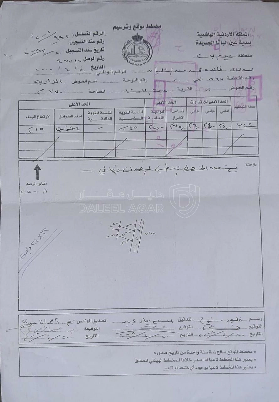 أرض في عين الباشا - قرب بئر العواملة - 50,000 دأ - صورة 1