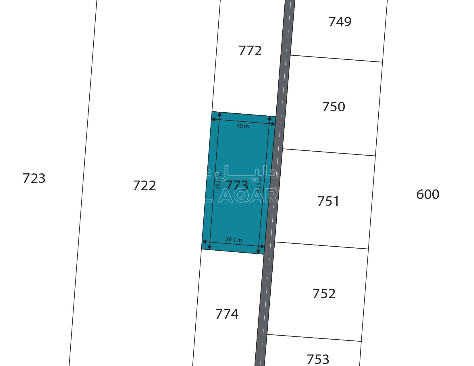 أرض في المديسيسات، حوض الجناب الاقرب للمدينة الجديدة - 45,000 دأ - صورة 1