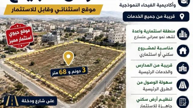 أرض - شفا بدران المقرن قرب اكاديمية الفيحاء النموذجية - 360000 دأ