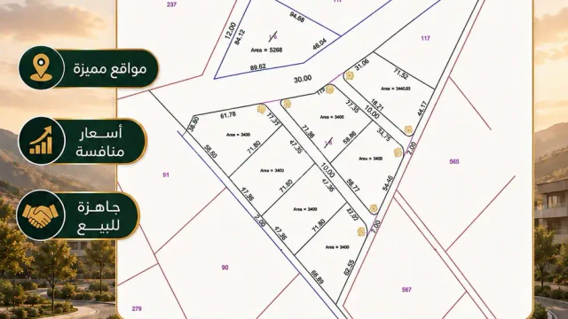 أرض - شرق المطار وعلى شارع ال30 مباشره/  منطقة الكتيفة  - 28000 دأ