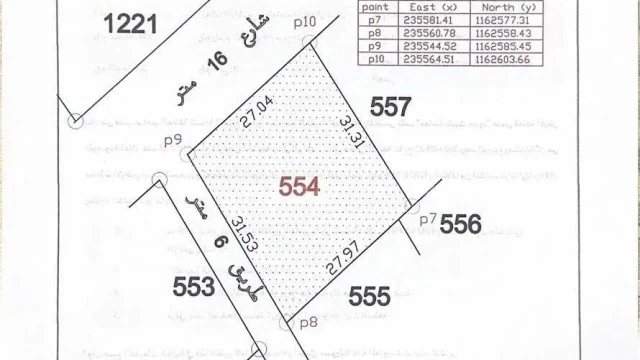 أرض - أرض على شارعين فيها منسوب طابقين - 180000 دأ