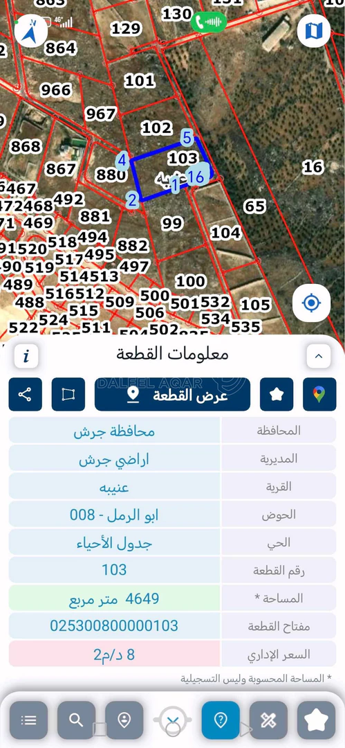 أرض في محافظة جرش قرية عنيبه - 125,000 دأ - صورة 1
