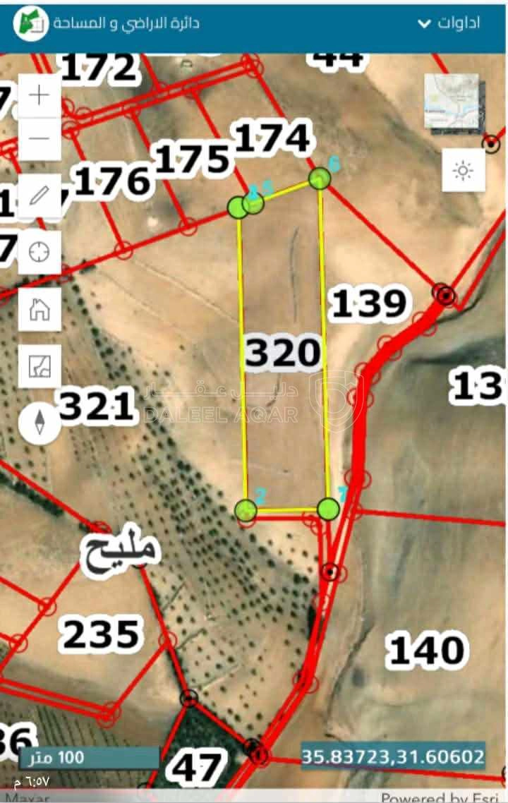 أرض في مادبا -مليح-العلاقي - 40,000 دأ - صورة 1