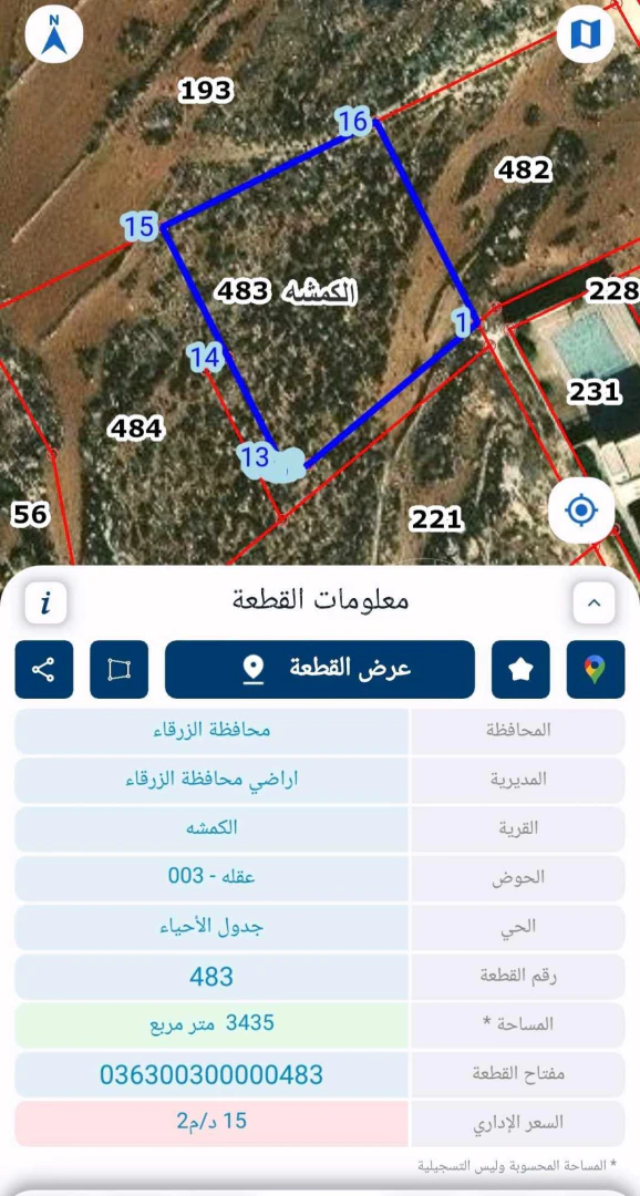 أرض في شارع الاردن منطقه الناصريه قريبه من مطعم قصر الجبل - 95,000 دأ - صورة 1