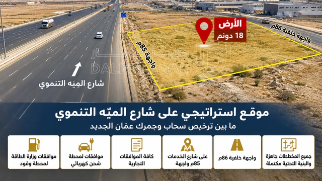 أرض في أرض تجارية استثمارية مميزة 18 دونم على شارع الميّة - 2,000,000 دأ - صورة NaN