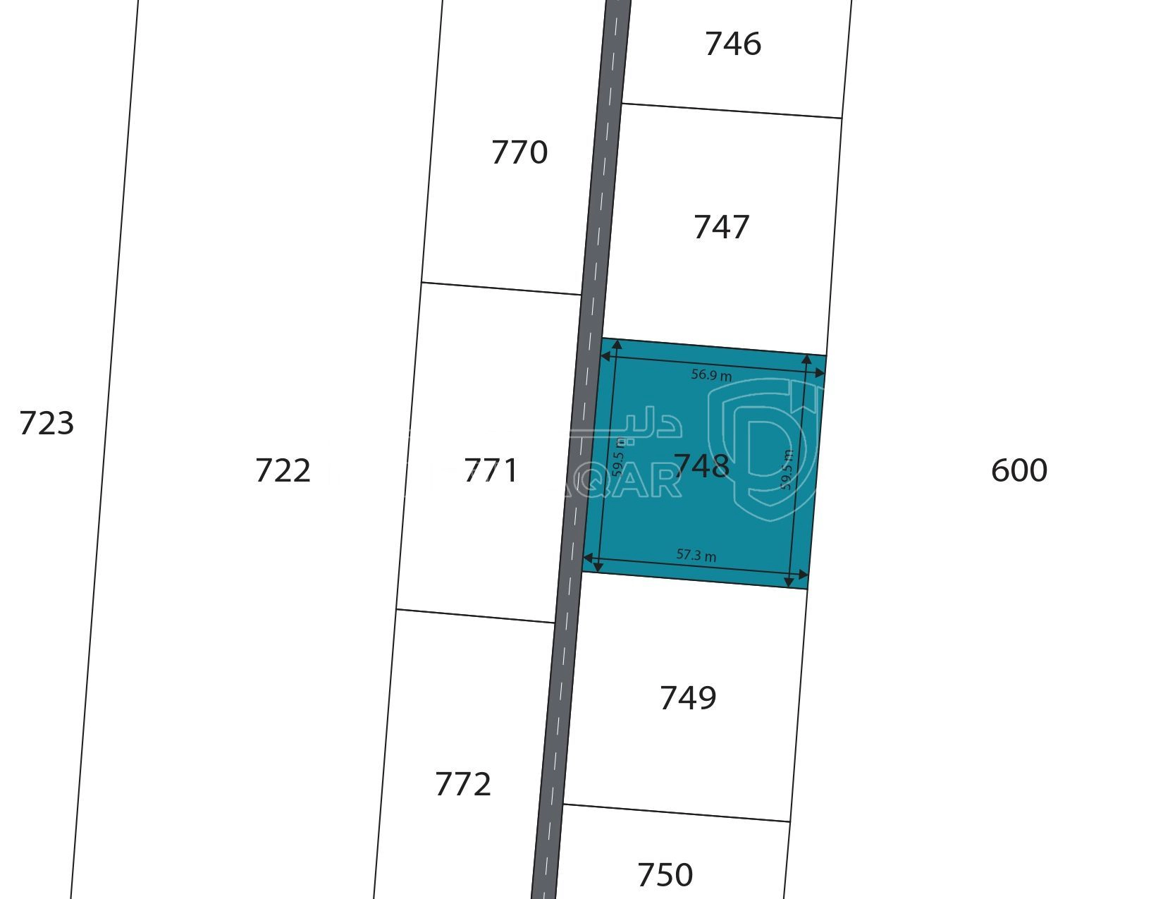 أرض في المديسيسات، حوض الجناب الاقرب للمدينة الجديدة - 45,000 دأ - صورة 1
