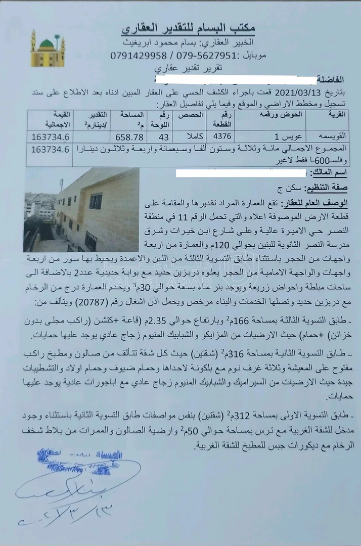 مبنى في عمان، حي عدن، قريب من مدرسة النصر المهنية . - 160,000 دأ - صورة 1