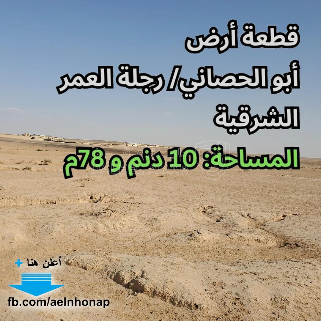 أرض في أبو الحصاني/ رجلة العمر الشرقية - 14,014 دأ - صورة 1