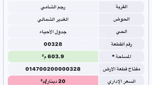 أرض في على الشارع الرئيسي رجم الشامي تصلح لتحويل تجاري - 35,000 دأ - صورة 1