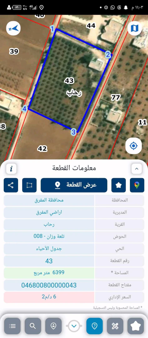 أرض في المفرق رحاب بعد دوار رحاب ٢كيلو  - 120,000 دأ - صورة 1