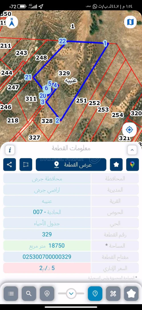 أرض في جرش الحاويه  البلد - 114,000 دأ - صورة 1