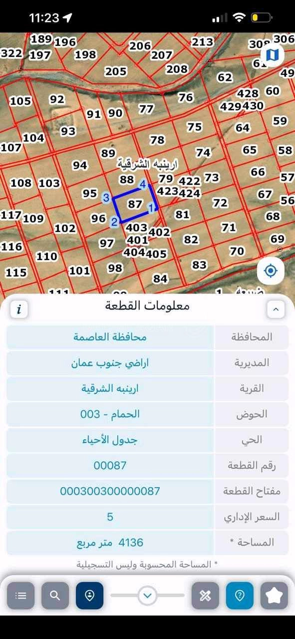 أرض في قطعة أرض مميزة في ارينبة الشرقية جنوب عمان  - 25,000 دأ - صورة 1