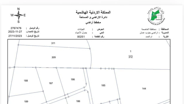 أرض - عمان - ام العمد - العيادات تقاطع جسر مادبا  - 195000 دأ